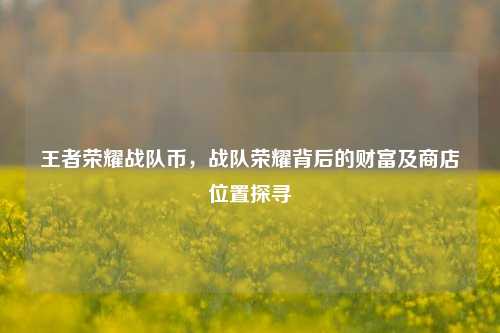 王者荣耀战队币，战队荣耀背后的财富及商店位置探寻
