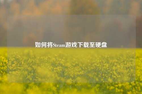 如何将Steam游戏下载至硬盘