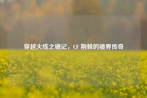 穿越火线之镜记,CF 荆棘的镜界传奇