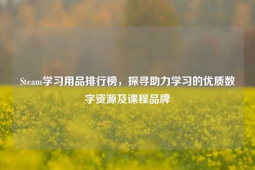 Steam学习用品排行榜，探寻助力学习的优质数字资源及课程品牌