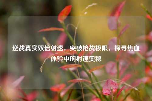 逆战真实双倍射速,突破枪战极限,探寻热血体验中的射速奥秘