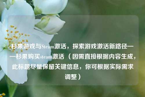 杉果游戏与Steam激活，探索游戏激活新路径——杉果购买steam激活 （因需直接根据内容生成，此标题尽量保留关键信息，你可根据实际需求调整）