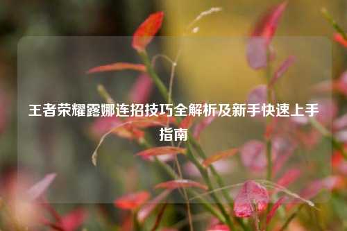 王者荣耀露娜连招技巧全解析及新手快速上手指南