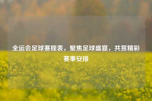 全运会足球赛程表,聚焦足球盛宴,共赏精彩赛事安排