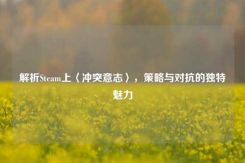 解析Steam上〈冲突意志〉，策略与对抗的独特魅力