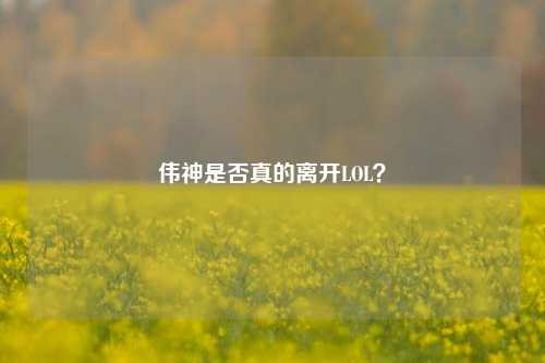 伟神是否真的离开LOL？