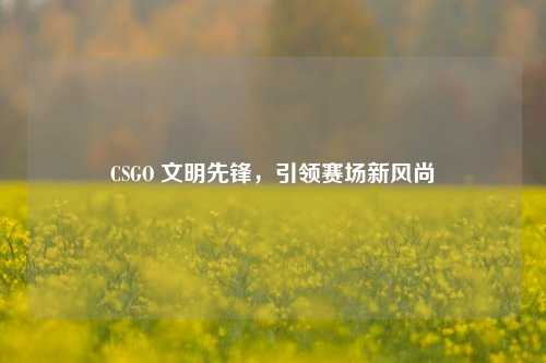 CSGO 文明先锋，引领赛场新风尚