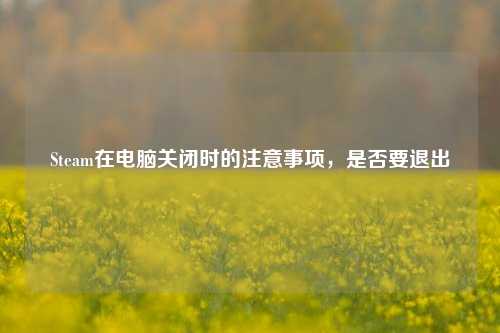 Steam在电脑关闭时的注意事项,是否要退出