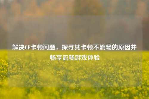 解决CF卡顿问题，探寻其卡顿不流畅的原因并畅享流畅游戏体验