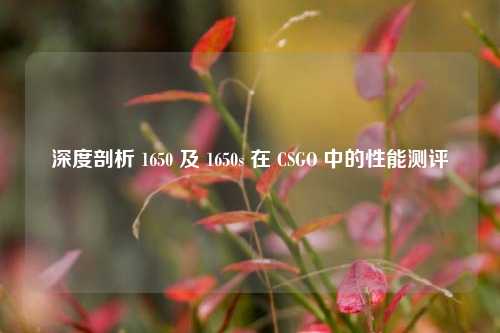 深度剖析 1650 及 1650s 在 CSGO 中的性能测评