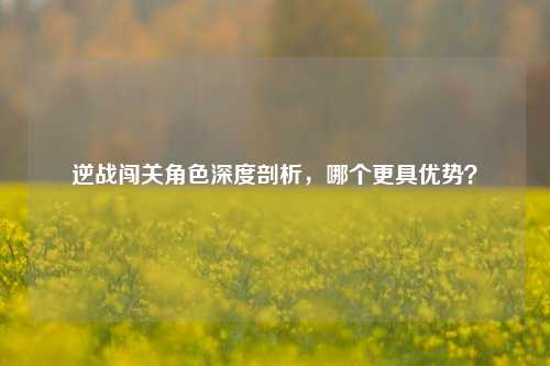 逆战闯关角色深度剖析,哪个更具优势?