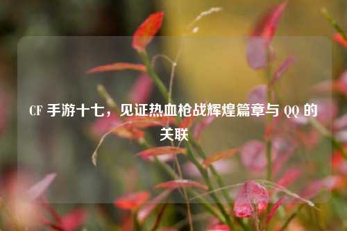 CF 手游十七,见证热血枪战辉煌篇章与 QQ 的关联