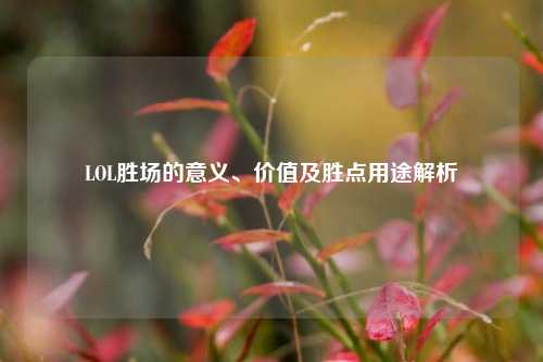 LOL胜场的意义、价值及胜点用途解析