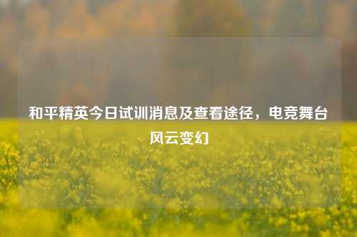 和平精英今日试训消息及查看途径,电竞舞台风云变幻