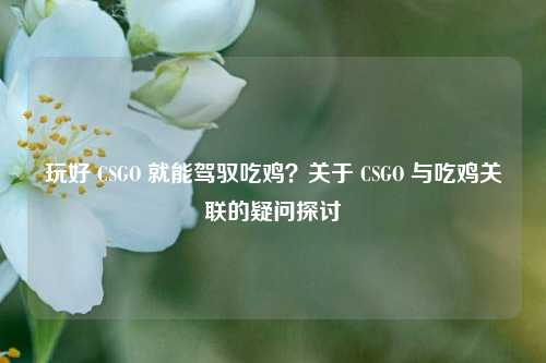 玩好 CSGO 就能驾驭吃鸡?关于 CSGO 与吃鸡关联的疑问探讨
