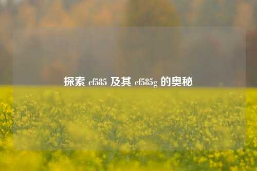 探索 cf585 及其 cf585g 的奥秘