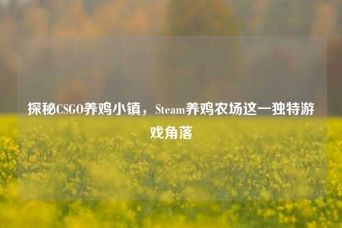探秘CSGO养鸡小镇，Steam养鸡农场这一独特游戏角落