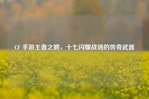 CF 手游王者之戮,十七闪耀战场的传奇武器