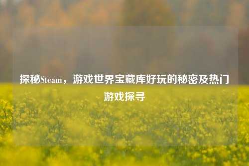 探秘Steam,游戏世界宝藏库好玩的秘密及热门游戏探寻