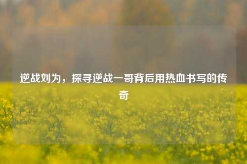 逆战刘为，探寻逆战一哥背后用热血书写的传奇