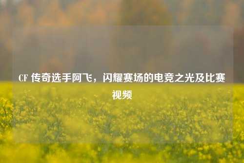 CF 传奇选手阿飞，闪耀赛场的电竞之光及比赛视频
