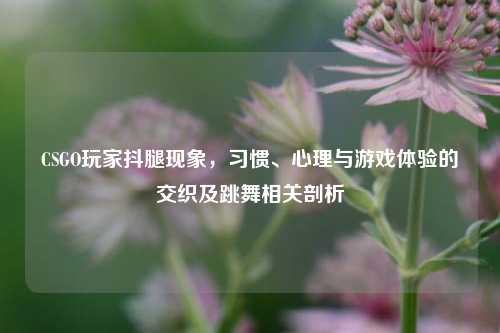 CSGO玩家抖腿现象,习惯、心理与游戏体验的交织及跳舞相关剖析