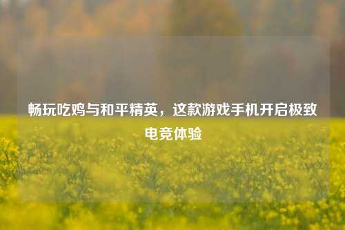 畅玩吃鸡与和平精英,这款游戏手机开启极致电竞体验