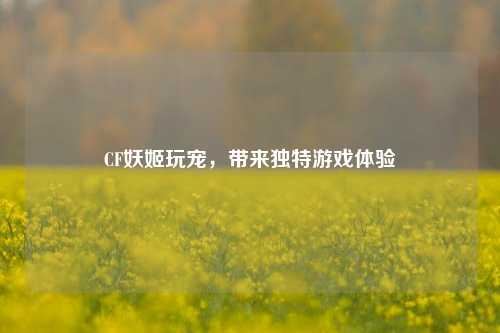 CF妖姬玩宠，带来独特游戏体验