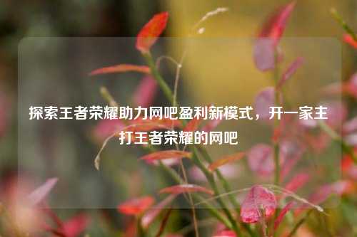 探索王者荣耀助力网吧盈利新模式,开一家主打王者荣耀的网吧