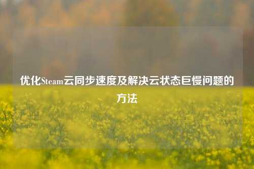 优化Steam云同步速度及解决云状态巨慢问题的方法