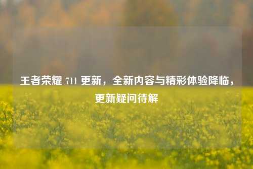 王者荣耀 711 更新，全新内容与精彩体验降临，更新疑问待解