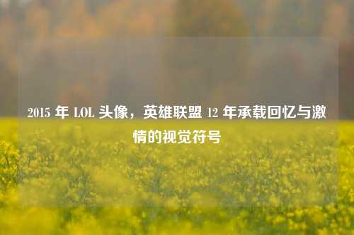 2015 年 LOL 头像,英雄联盟 12 年承载回忆与激情的视觉符号