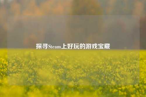 探寻Steam上好玩的游戏宝藏
