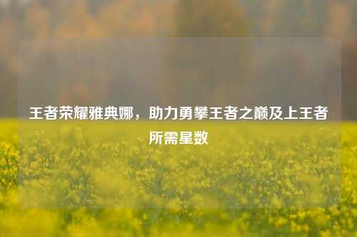 王者荣耀雅典娜,助力勇攀王者之巅及上王者所需星数