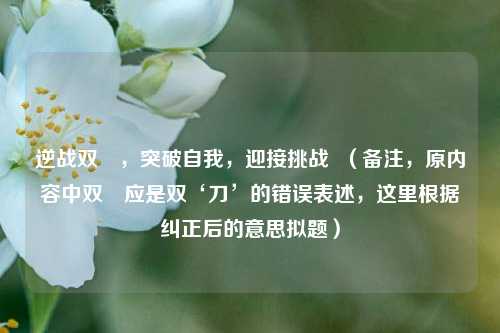 逆战双刅，突破自我，迎接挑战  （备注，原内容中双刅应是双‘刀’的错误表述，这里根据纠正后的意思拟题）