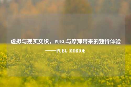 虚拟与现实交织,PUBG与摩拜带来的独特体验——PUBG MOBIOE