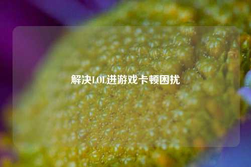 解决LOL进游戏卡顿困扰