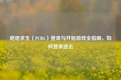 绝地求生（PUBG）登录与开始游戏全指南，如何登录进去