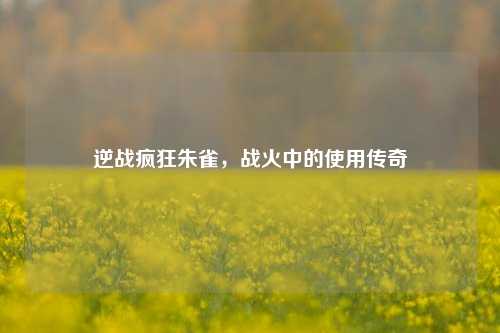 逆战疯狂朱雀，战火中的使用传奇