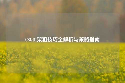 CSGO 架狙技巧全解析与策略指南
