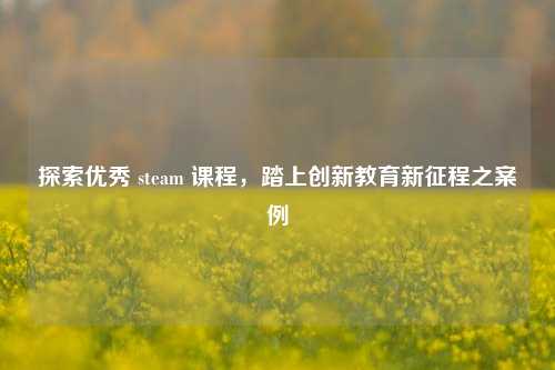 探索优秀 steam 课程，踏上创新教育新征程之案例