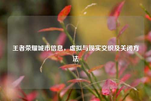 王者荣耀城市信息，虚拟与现实交织及关闭方法