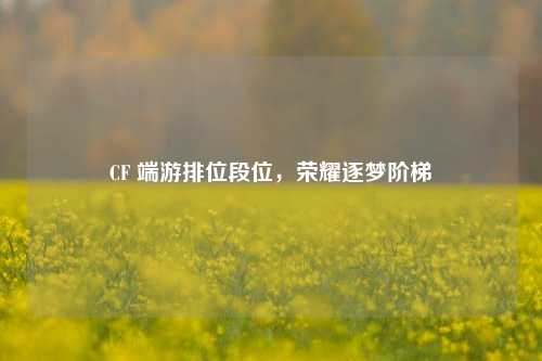 CF 端游排位段位，荣耀逐梦阶梯