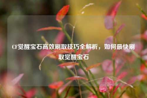 CF觉醒宝石高效刷取技巧全解析，如何最快刷取觉醒宝石