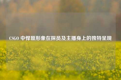 CSGO 中悍匪形象在探员及主播身上的独特呈现