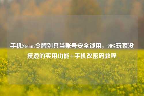 手机Steam令牌别只当账号安全锁用，90%玩家没摸透的实用功能+手机改密码教程