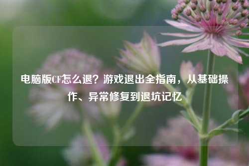 电脑版CF怎么退?游戏退出全指南,从基础操作、异常修复到退坑记忆