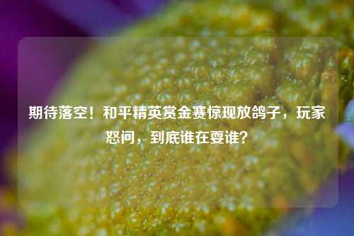 期待落空!和平精英赏金赛惊现放鸽子,玩家怒问,到底谁在耍谁?