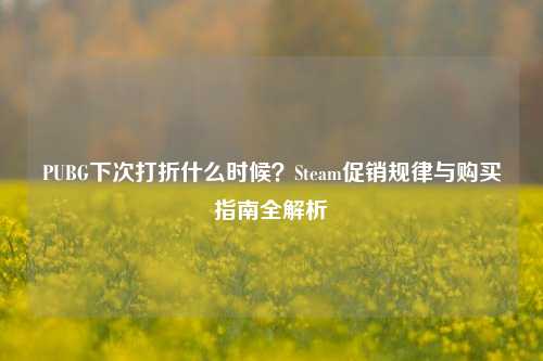 PUBG下次打折什么时候？Steam促销规律与购买指南全解析