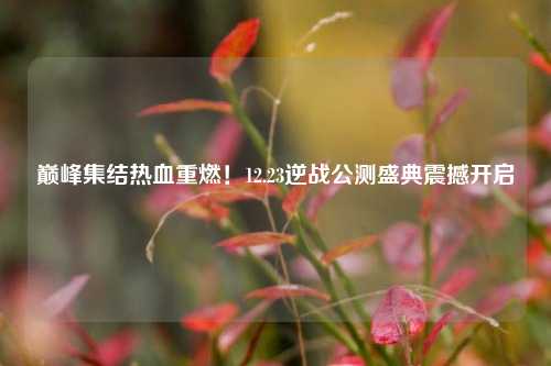 巅峰集结热血重燃!12.23逆战公测盛典震撼开启